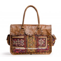 Genuine Vintage Leather Messenger Briefcase Satchel Women's Bag Brown Banjara Bag