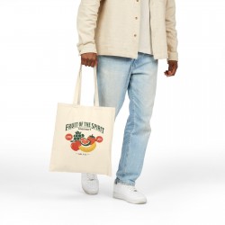Bag de Canvas Fruit of the Spirit Christian Streetwear, Groovy Typography