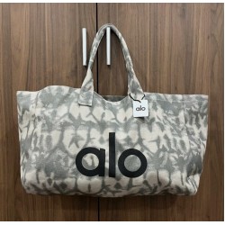 SALE Gray Tie Dye Canvas Cotton Tote Bag Large Travel Gym Carry On