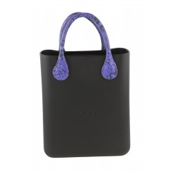 Chic Women's bag Black Purple Square Tote Inner bag Handles