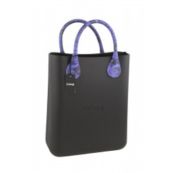 Chic Women's bag Snake Purple Square Tote Inner bag Black Detail