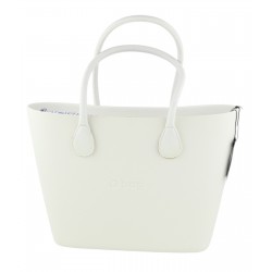 Urban Women's Bag White Dual Handles Patterned Liner Trapeze Tote