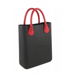 Chic Women's Bag Black Textured Front Inner Pocket Square Tote