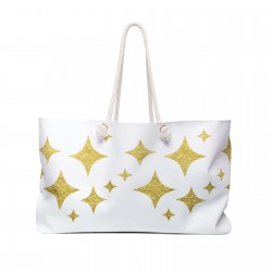 Bag de fin de semana dorado con patrón de estrellas brillantes Handbag con estrellas brillantes