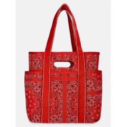 Handbag Large Bandana Red Occidental Canvas Western Weekender Boho