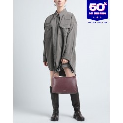 MY-BEST BAG Grainy Leather Shoulder Bag Detachable Chain Strap Zipped