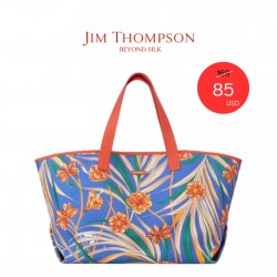 Bunga Raya Cotton Capri Large Beach Bag - Jim Thompson outlet