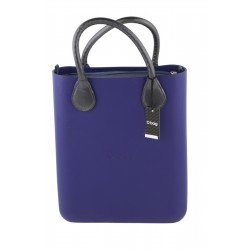 Chic Women's Bag Blue Double Handles Inner Pouch Compact Square Tote