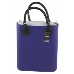 Chic Women's Bag Blue Twin Handles Inner Pouch Mini Square Tote