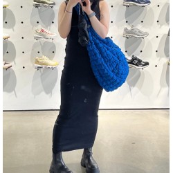 Quilted Oversized Shoulder Bag Blue 0916460024 / 100%