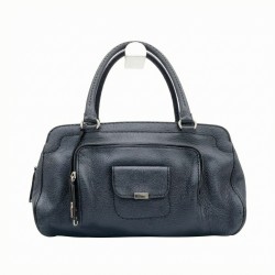 'S Handbag Tote Small Leather Navy Women's USED FROM JAPAN