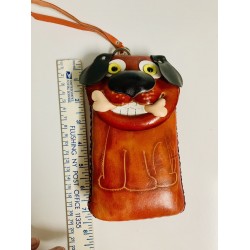 Handbag para cachorro de Leather naranja hecho a mano
