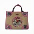 Tote Bag Skull Rhinestone Tattoo Design Detachable Strap Zip Women's