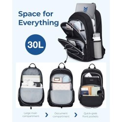 College Laptop Backpack, 15. 6 Inch Travel Backpack Airline Approved, 30L Casual Daily Backpack, Lightweight College Bookbag for Women's