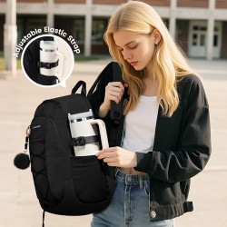 Mens Backpack with Giant Tumbler Holder Pocket, 15. 6 Inch Everyday Laptop Backpack Commuter Travel Work Computer Bag for Women's,