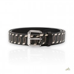 Belt de Leather marrón estampado monograma Dsquared2 talla 105 hecho en Italia
