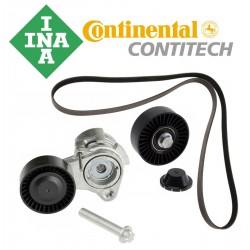 OEM Belt Tensioner & Idler Pulley + Drive Belt Kit INA for BMW 3.0L 1 3 5 X3
