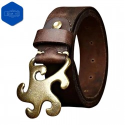 Ethnic style men's embossed belt carved retro genuine leather neutral belt