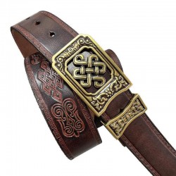 Ethnic style men's embossed belt carved retro genuine leather neutral belt