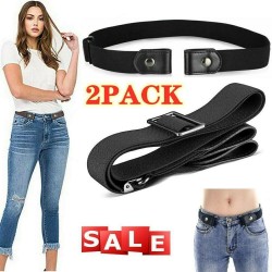 Men Women Buckle-free Elastic Invisible Waist Belt for Jeans No Bulge Hassle