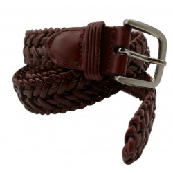 Women's Casual Belt Brown Braided Leather Size 44"