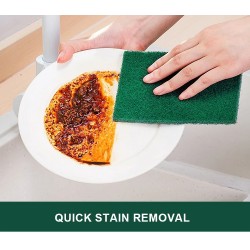 certifiedHeavy Duty Scour Pad Kitchen Cleaning Scrub Pads Abrasive Nylon Green Durable Scouring Pad Scourer For Household Commercial Use