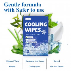 Individual Packaged Summer Cooling Skin Care Wet Wipes Portable Outdoor Cool Wet Wipes For Effective Cleansing