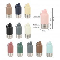 certified Logo 32oz 3 In 1 Insulated Stainless Steel Pet Bowls Feeders 1000ml Outdoor Travel Portable Dog Water Bottle