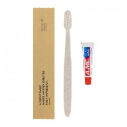 certifiedEco-friendly Hotel Amenities Kit Cheap Kraft Paper Pouch Package Hotel Guest Supplies Amenities Hygiene Set 16%