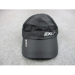2XU Hat Cap Strap Back Mens Black Adjustable Compression Running Athletic