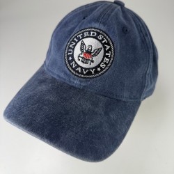United States Navy Hat JWM Baseball Cap Men's Adjustable Washed Blue Cotton