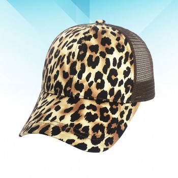 Leopard Print Hat Mens Baseball Cap Breathable Mesh Sports for Women