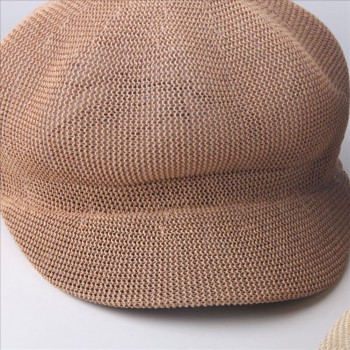 Breathable Beret Hat Cotton Mesh Wide Brim Visor Cap for Women