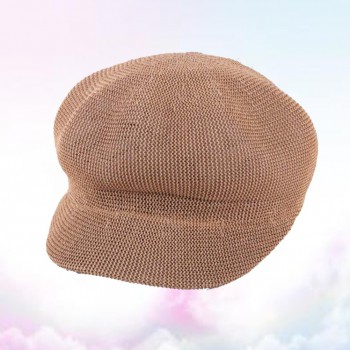Breathable Beret Hat Cotton Mesh Wide Brim Visor Cap for Women