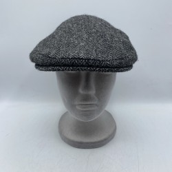 Medium Moon Tweed Cap Hat M & S Pure New Wool Grey Peaked Thinsulate Warm