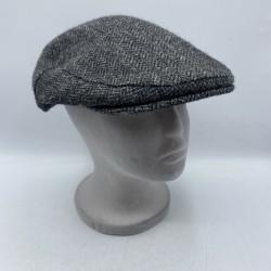 Medium Moon Tweed Cap Hat M & S Pure New Wool Grey Peaked Thinsulate Warm