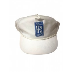 Vintage Rolls Royce SnapBack Men’s White Hat Logo with Braid Rare