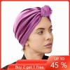 Muslim Women Pre-tied Twist Velvet Turban Cap Hair Loss Hat Bonnet Wrap Headwear
