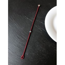 Dark Red Tibetan Buddhist Diamond Bow Minimalist Talismanic Bracelet