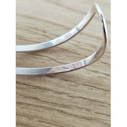 925 Silver Double Ring Open Bracelet Used