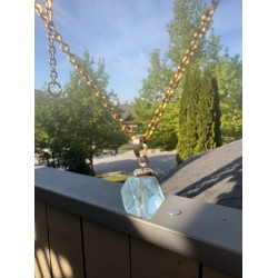 Genuine Blue Topaz Pendant. Blue gemstone drop pendant necklace. Blue necklace