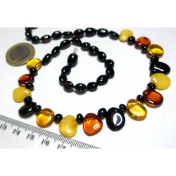 Baltic Amber Women's Necklace Elegante Multicolor 45 cm - 18 inch, Handmade