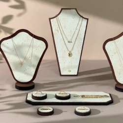 Elegant Display Set: Stone-Look Necklace, Ring & Earring Organizer