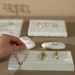 Plaster Display Set, Ring Tray, Earring Stand, Necklace Display Props
