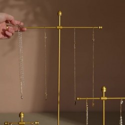 Gold Metal Display Stand, Necklace Bracelet Earring Holder, Rack
