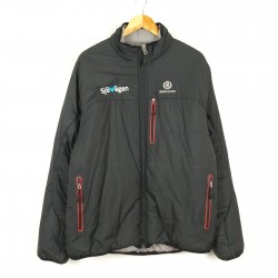 Men Puffer Jacket Size XL Full Zip Black Nylon