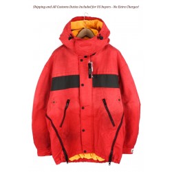 W-Trodd Mens Jacket XL Oversized F ce Lined Hooded Coated Red RRP€395