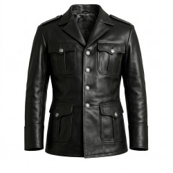 Men's Military Jacket Leather Jacket