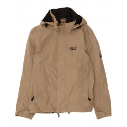 Men's Hooded Rain Jacket UK Medium Beige Polyester