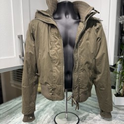 Jacket Mens Small Green Fur Hooded Windbomber Bomber Winter